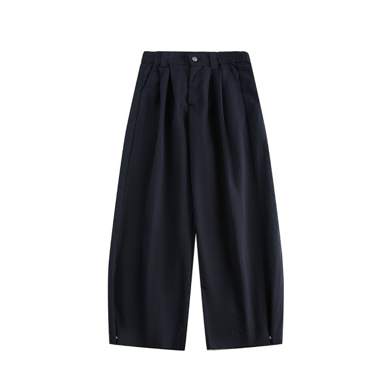 Damen Weite hochgeschnittene Culotte‑Hose mit Bundfalten, elastischem Taillenbund und Eingrifftaschen Nord Taschen