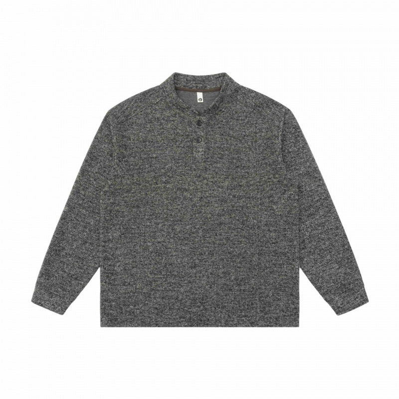 Unisex Feinstruktur-Henley-Strickpullover mit Raglanärmeln und Relaxed-Schnitt Nord Taschen