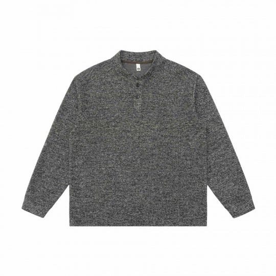Unisex Feinstruktur-Henley-Strickpullover mit Raglanärmeln und Relaxed-Schnitt Nord Taschen