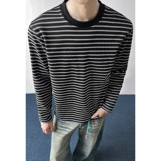Herren Sportliches Langarm-Shirt mit Streifenmuster Nord Taschen