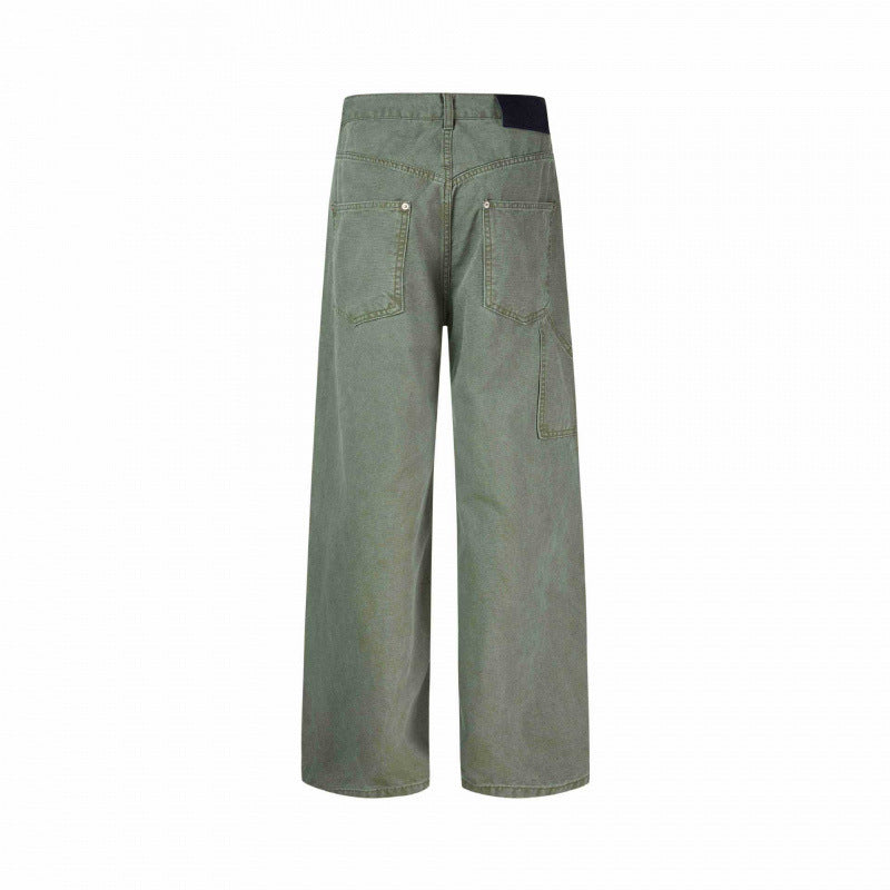 Damen Weite High-Waist-Hose mit asymmetrischer Knopfblende und aufgesetzten Taschen Nord Taschen