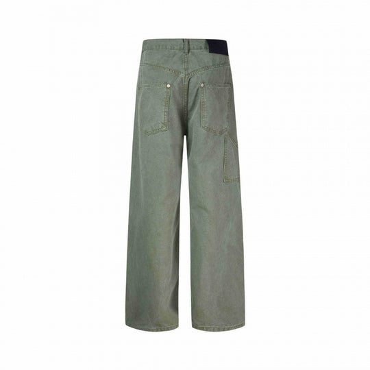 Damen Weite High-Waist-Hose mit asymmetrischer Knopfblende und aufgesetzten Taschen Nord Taschen