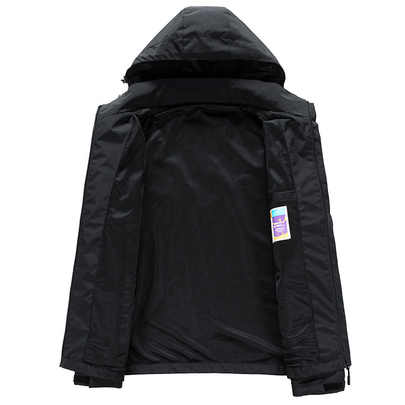 Herren Funktionale Outdoor-Jacke mit verstellbarem Kapuzendesign Nord Taschen