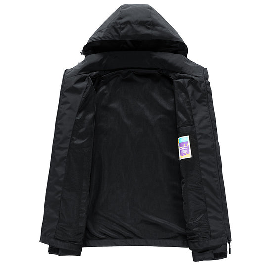 Herren Funktionale Outdoor-Jacke mit verstellbarem Kapuzendesign Nord Taschen