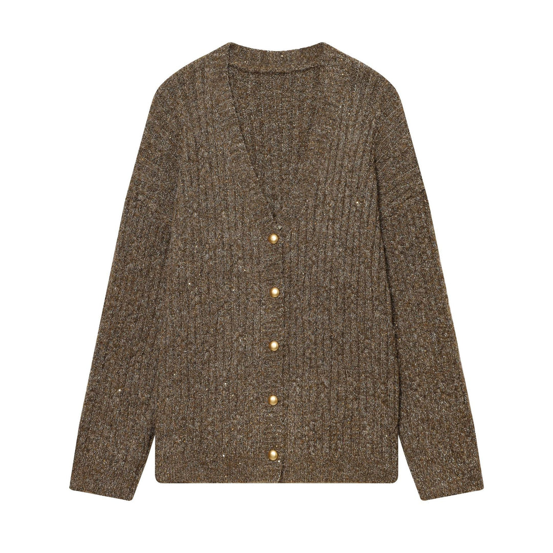 Damen Grobstrick‑Cardigan mit Zierknöpfen Nord Taschen