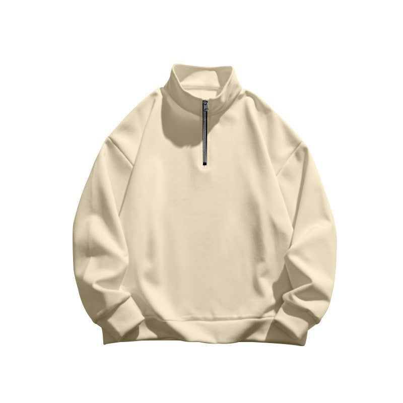 Unisex nan oversized Sweatshirt mit halbem Reißverschluss und Stehkragen aus weichem Baumwollmix Nord Taschen