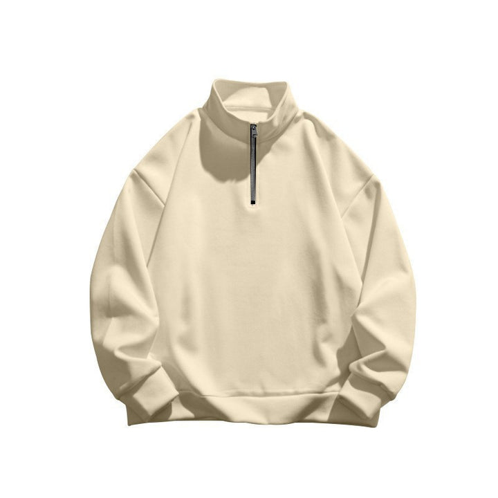 Unisex nan oversized Sweatshirt mit halbem Reißverschluss und Stehkragen aus weichem Baumwollmix Nord Taschen