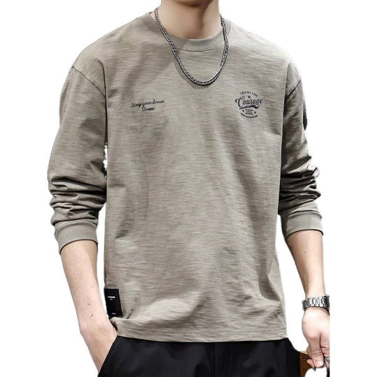 Herren Langarmshirt aus Baumwollmix mit subtiler Waschstruktur und Rundhalsausschnitt Nord Taschen