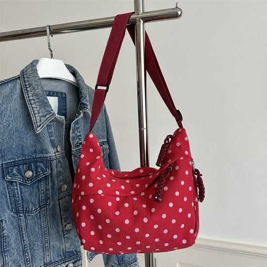 Damen Umhängetasche mit Punktemuster und verstellbarem Schulterriemen Nord Taschen