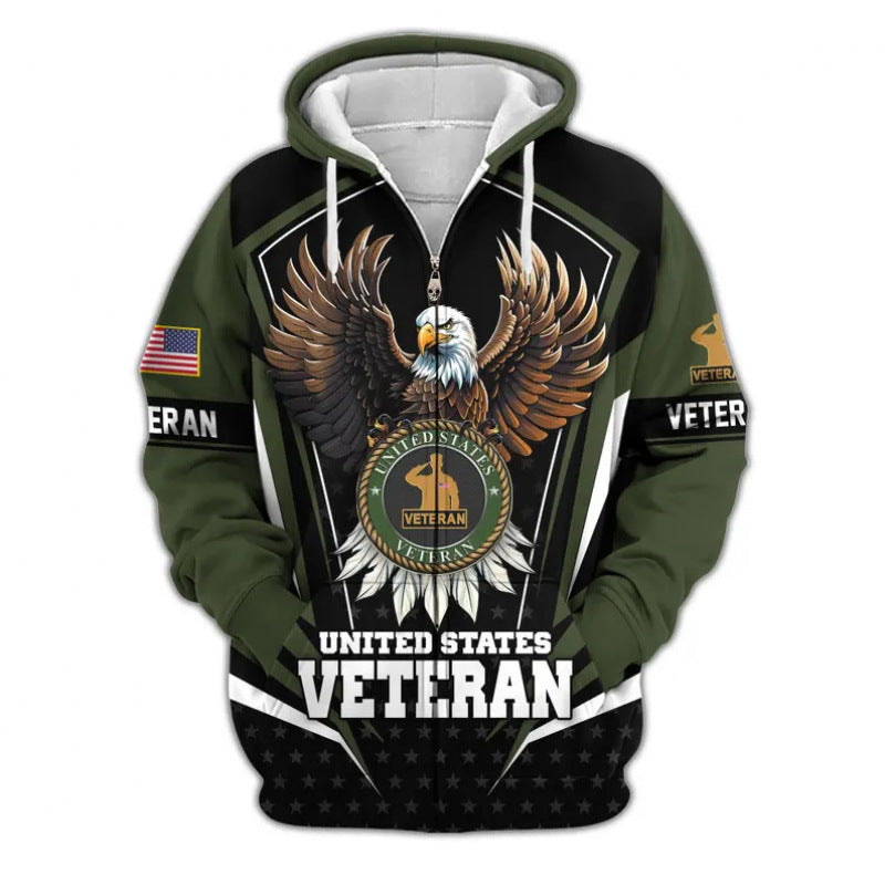 Herren Kapuzensweater mit amerikanischem Veteranenmotiv Nord Taschen