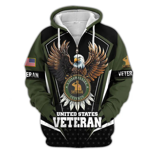 Herren Kapuzensweater mit amerikanischem Veteranenmotiv Nord Taschen