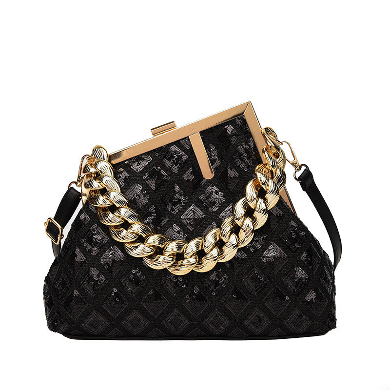 Damen Glamouröse Handtasche mit auffälligem Kettendesign Nord Taschen