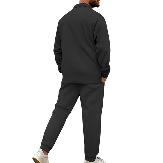 Herren Komfort-Zweiteiler Waffelstruktur-Hemdjacke mit Pattentasche und Relax-Bundhose Nord Taschen