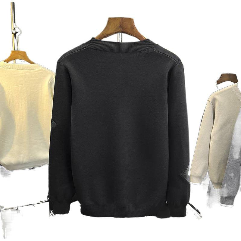 Herren Strick-Cardigan mit V‑Ausschnitt und dekorativen Puzzle‑Applikationen Nord Taschen