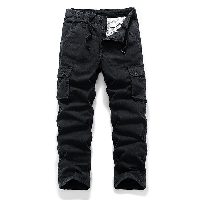 Herren Robust-Canvas Cargohhose mit Tunnelzugbund, Knieabnähern und Mehrfach-Klappentaschen Nord Taschen