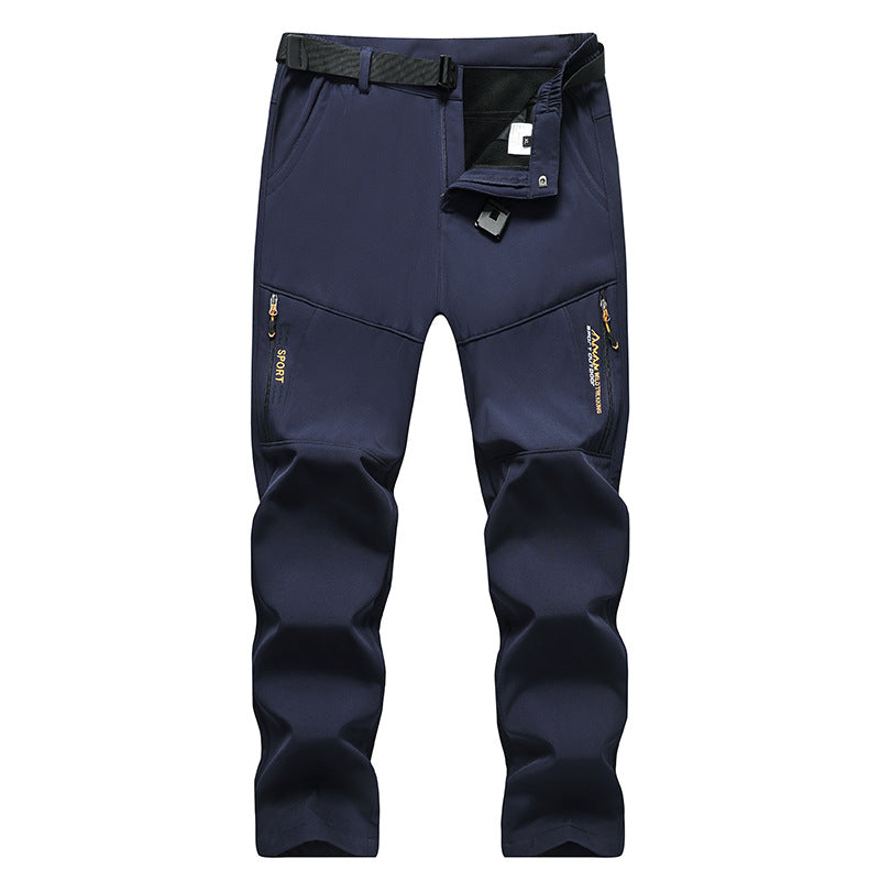 Herren Softshell-Outdoorhose mit integriertem Gürtel, knievorformten Verstärkungen und Reißverschlusstaschen Nord Taschen
