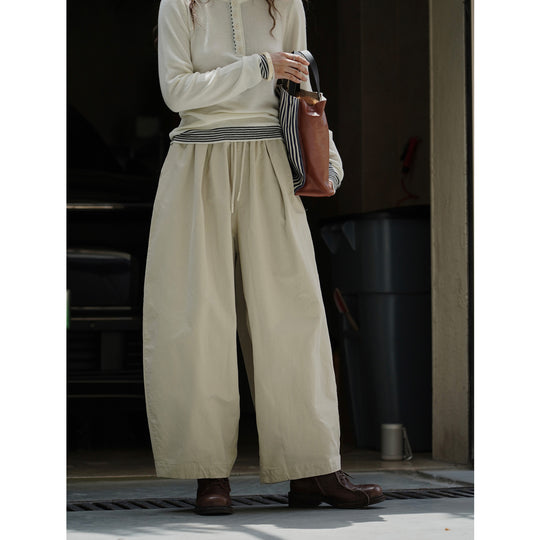 Damen Weite High‑Waist Cargo-Harem-Hose mit elastischem Bund und großen aufgesetzten Taschen Nord Taschen