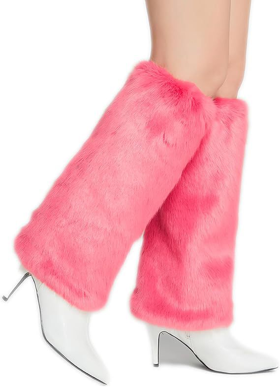 Damen lange Kunstfell‑Beinwärmer mit Shaggy‑Optik und elastischem Bund Nord Taschen
