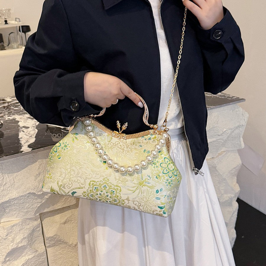 Damen elegante Handtasche mit perlverziertem Design Nord Taschen