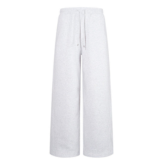 Damen Extraweite Baumwoll-Palazzo-Sweathose mit hohem Komfortbund, Tunnelzug und geradem Bein Nord Taschen