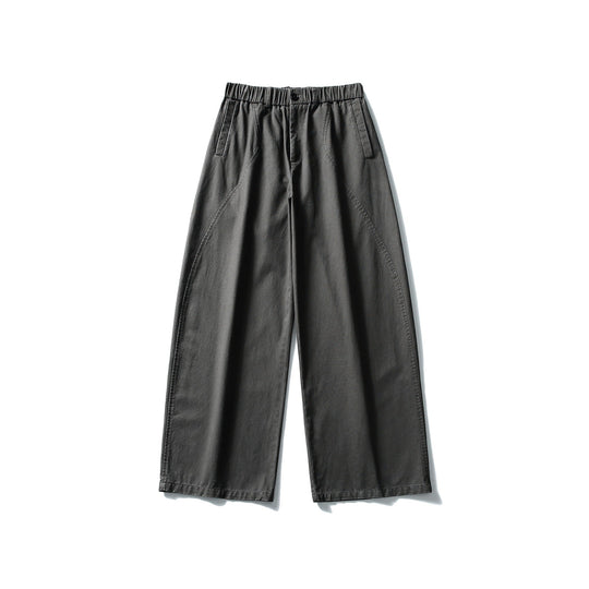 Damen Weite Cropped-Hose mit elastischem Bund und dekorativen Nahtpasse Nord Taschen