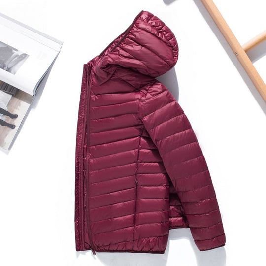 Herren Ultraleichte gesteppte Kapuzenjacke mit winddichter Mikrofaserfüllung Nord Taschen