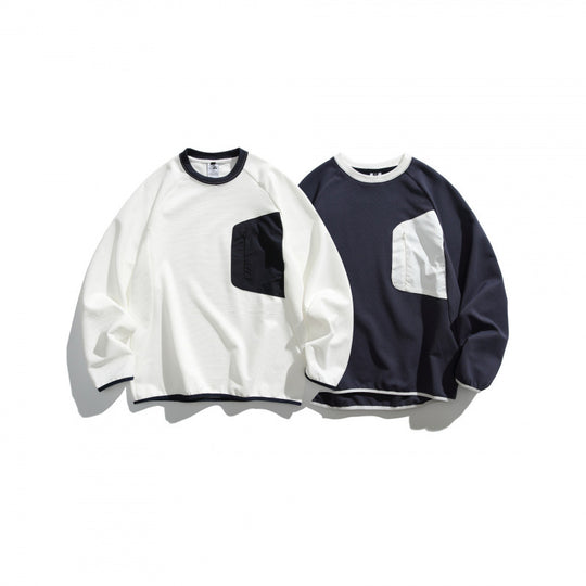Unisex Oversize-Sweatshirt mit kontrastierter Brusttasche und Raglanärmeln Nord Taschen
