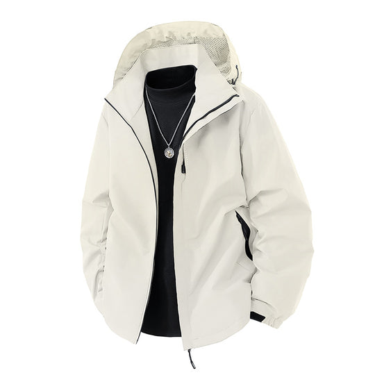 Herren Wasserabweisende Outdoor-Jacke mit Kapuze, winddichter Membran und verstellbarem Saum Nord Taschen