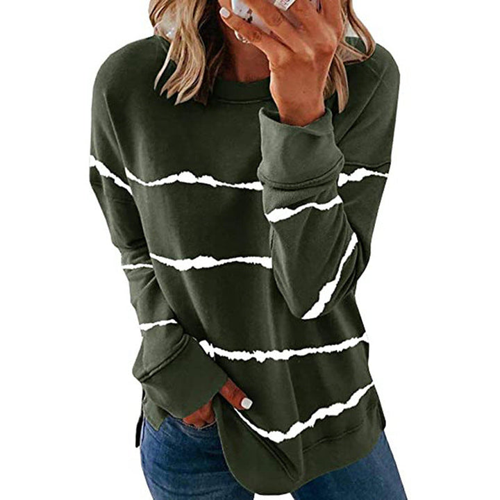 Damen Freizeit Sweatshirt mit modernen Streifen