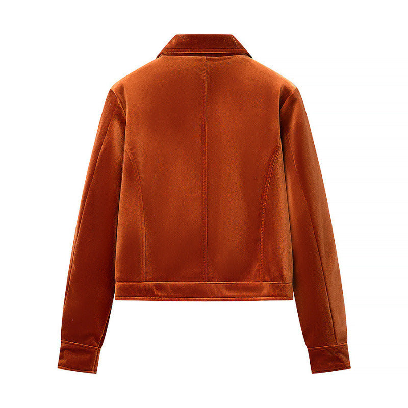 Damen Samtjacke mit Paillettenbesatz und taillierter Silhouette Nord Taschen