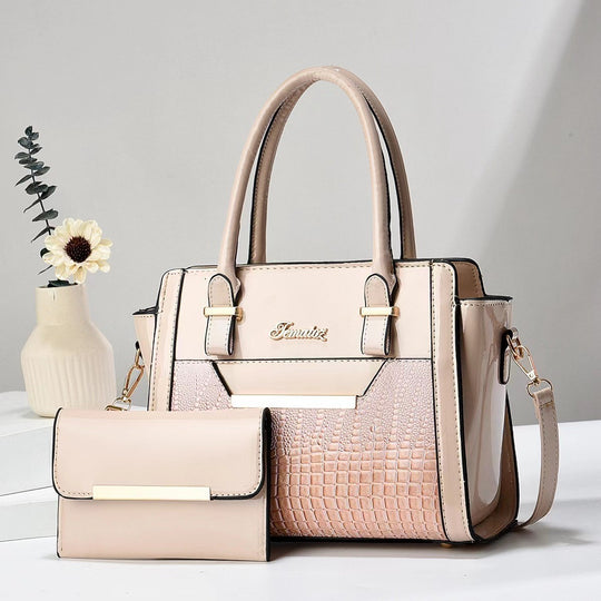 Damen elegante Handtasche mit Doppelgriff und abnehmbarer Clutch Nord Taschen