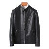 Herren Slim-Fit Kunstleder‑Motojacke im Aviator‑Minimalstil mit Stehkragen und Reißverschlusstaschen Nord Taschen