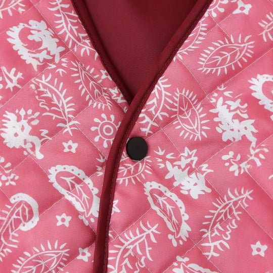 Damen Gesteppte kurz geschnittene Steppjacke mit V‑Ausschnitt und floraler Paisley‑Optik Nord Taschen