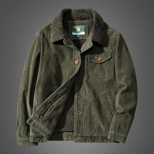 Herren Bequeme Cordjacke mit Teddyfutter Nord Taschen