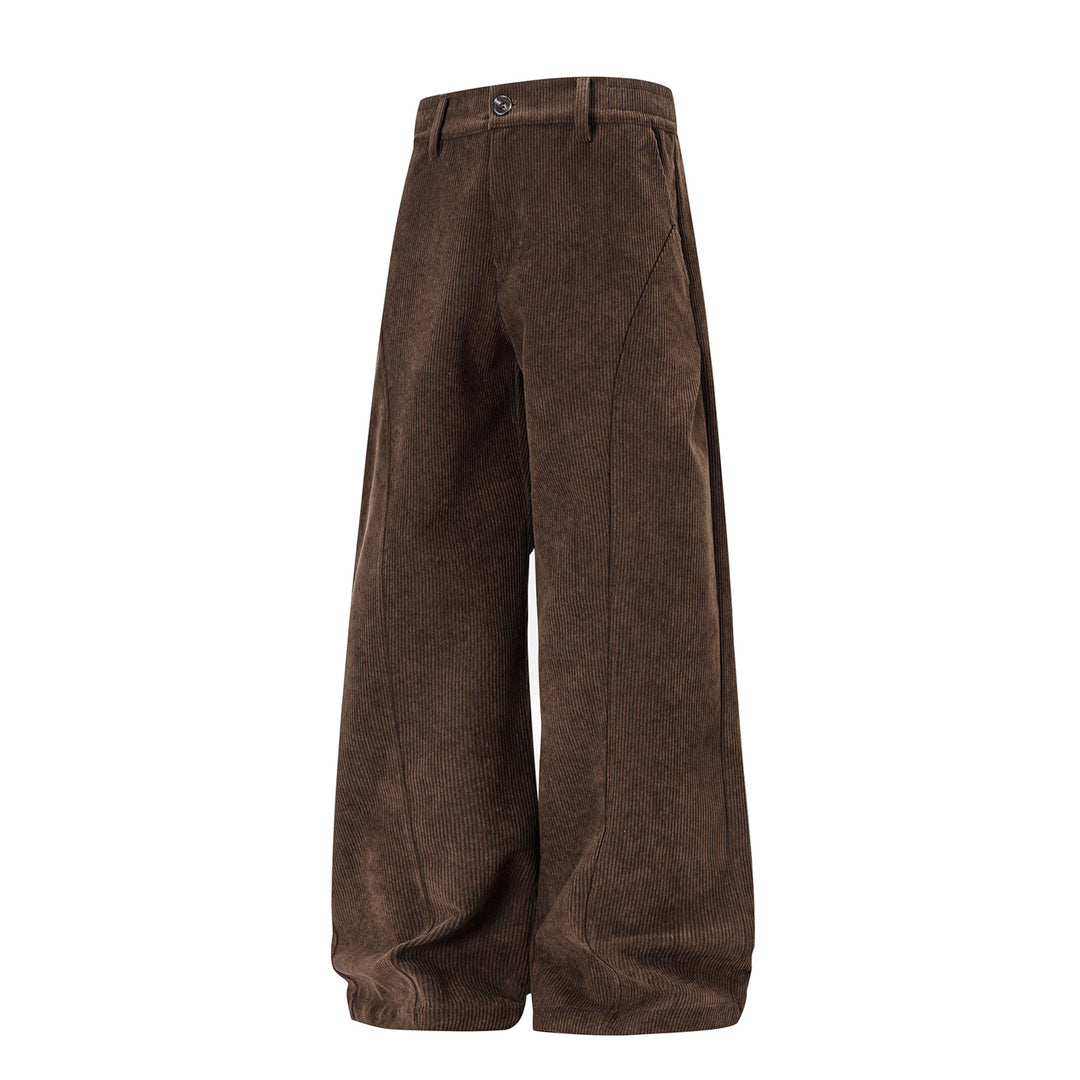 Damen Weite High-Waist Cordhose mit weitem Bein und dekorativer Teilungsnaht Nord Taschen
