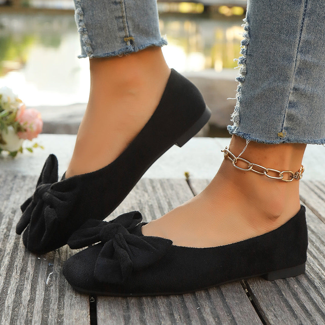 Damen Ballerina-Schuhe mit dekorativer Schleifenapplikation und bequemer Innenpolsterung Nord Taschen