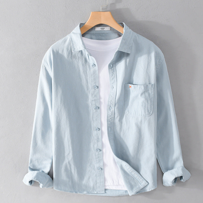 Herren Leichtes Baumwoll-Overshirt im Relaxed-Fit mit Brusttasche Nord Taschen