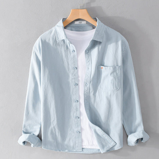Herren Leichtes Baumwoll-Overshirt im Relaxed-Fit mit Brusttasche Nord Taschen