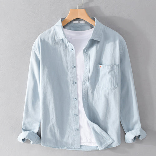 Herren Leichtes Baumwoll-Overshirt im Relaxed-Fit mit Brusttasche Nord Taschen