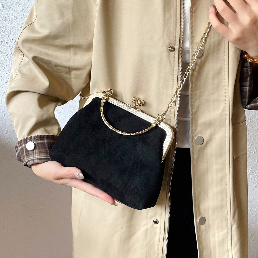 Damen elegante Clutch-Tasche mit Kettenriemen und floralem Verschluss Nord Taschen