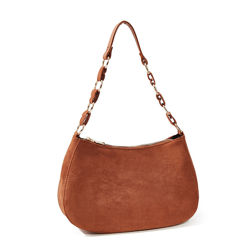 Damen Hobo-Tasche mit elegantem Kettenriemen und geschmeidiger Velours-Oberfläche Nord Taschen