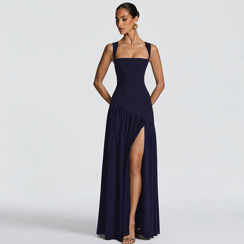 Damen Elegantes Abendkleid mit asymmetrischem Schnitt und tiefem Schlitz