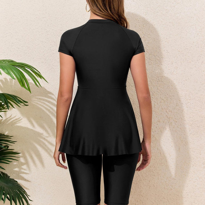 Damen Schwimmkleid mit Reißverschluss und passenden Shorts