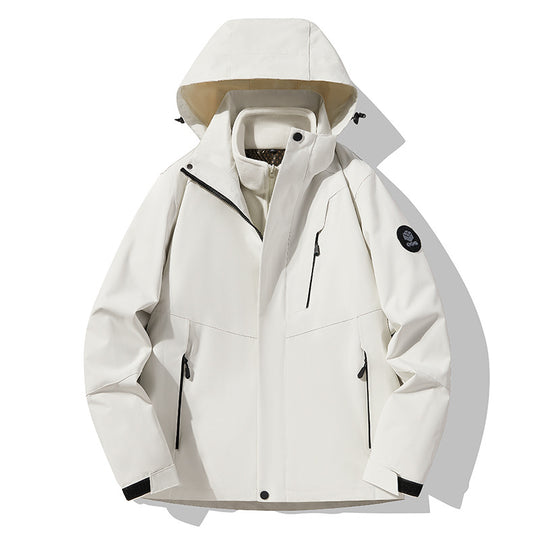 Herren Softshell-Outdoorjacke mit abnehmbarer Fleece‑Innenlage, verstellbarer Kapuze und wasserabweisenden Reißverschlüssen Nord Taschen