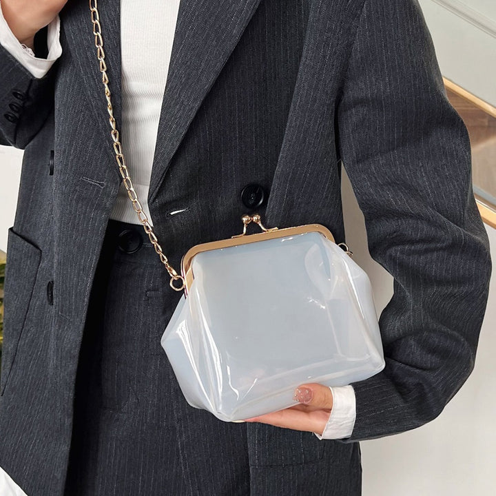 Damen transparente Handtasche mit goldenen Akzenten Nord Taschen