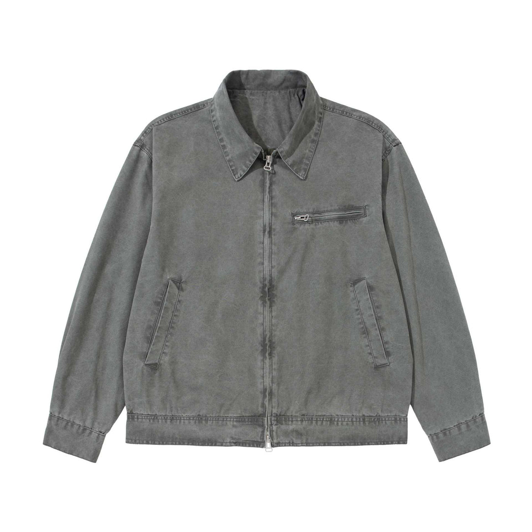Herren Kurzblouson im Vintage‑Washed Canvas mit Zwei‑Wege‑Reißverschluss Nord Taschen