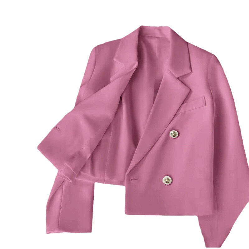Damen Modischer Kurzblazer mit doppelt geknöpften Details Nord Taschen