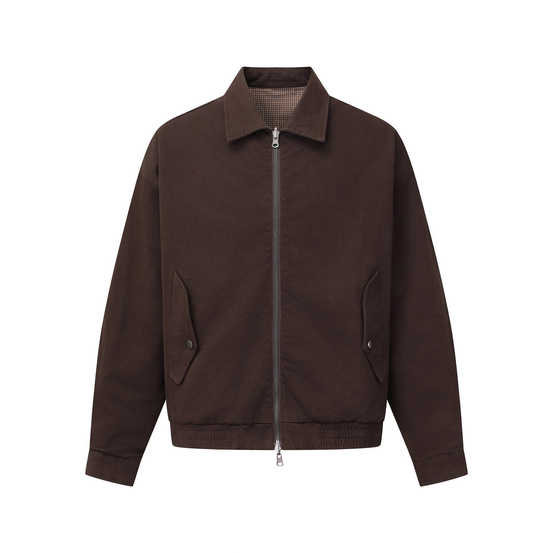 Herren Boxy-Canvas-Blousonjacke mit Reißverschluss, Pattentaschen und elastischem Saum Nord Taschen