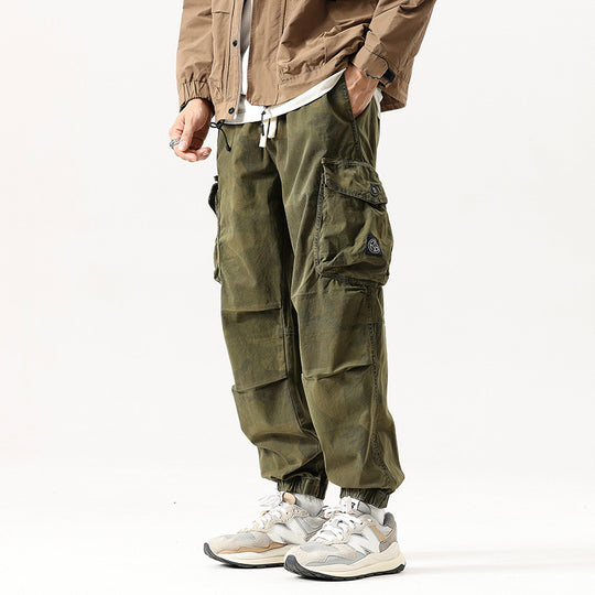 Herren Cargo-Joggerhose mit verstärkten Knien, Multifunktions-Taschen und Kordelbund Nord Taschen