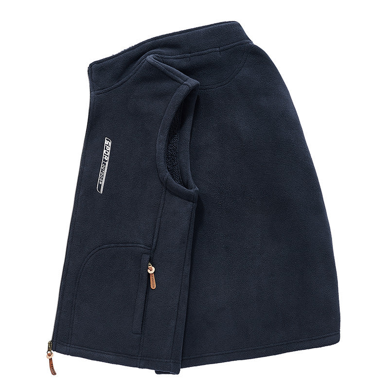 Herren Teddyfleece-Weste mit Sherpa-Innenfutter, Stehkragen und Reißverschlusstaschen Nord Taschen